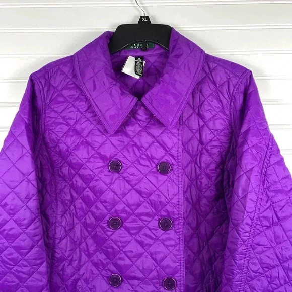 Lauren Ralph Lauren purple/ plum Double Breasted Quilted Jacket size 1X - Picture 7 of 12